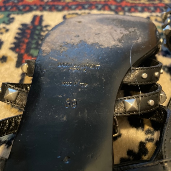 YSL Black Gladiator Sandals - Picture 5 of 6